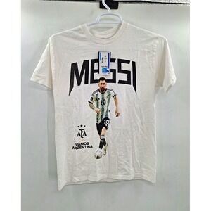 AFA Official Lionel Messi Argentina Soccer Shirt White Unisex Adult Size S